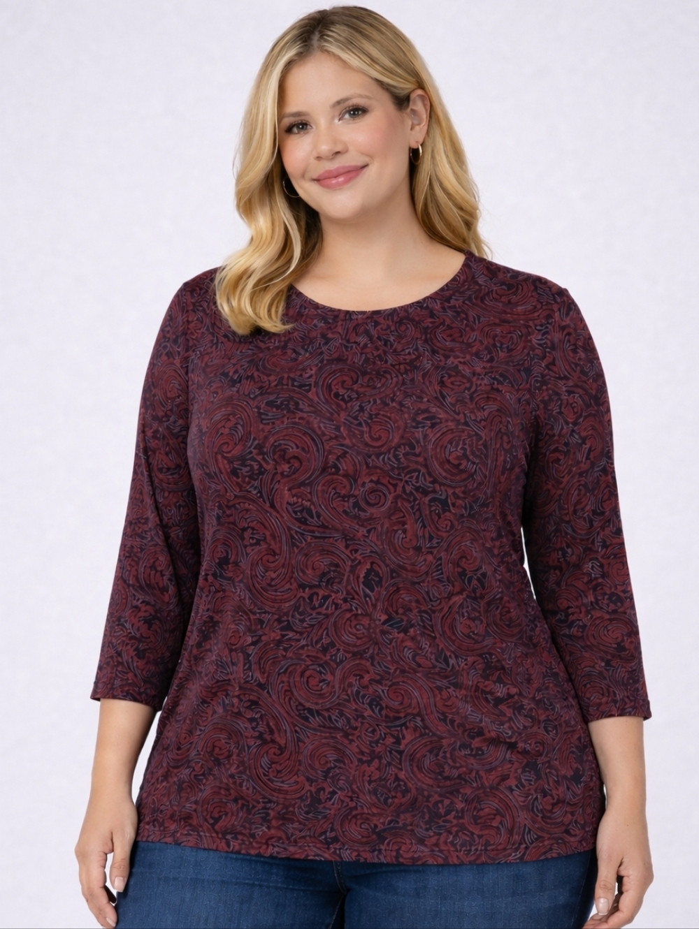 🎉SALE Croft&Barrow Red Swirl Print Stretchy Top